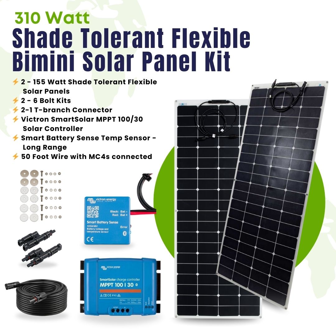 310 Watt Shade Tolerant Flexible Bimini Solar Panel Kit - Sunpower A+ Grade 24.4% Efficient Cells