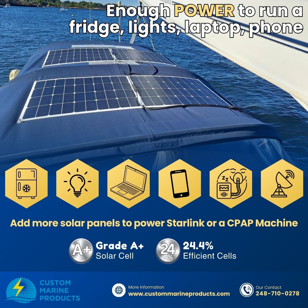 310 Watt Shade Tolerant Flexible Bimini Solar Panel Kit - Sunpower A+ Grade 24.4% Efficient Cells