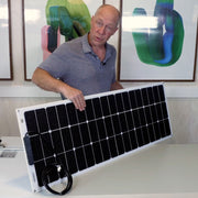 100W Rail Mounted Carbon Fiber Marine Solar Panel with Seadog Brackets