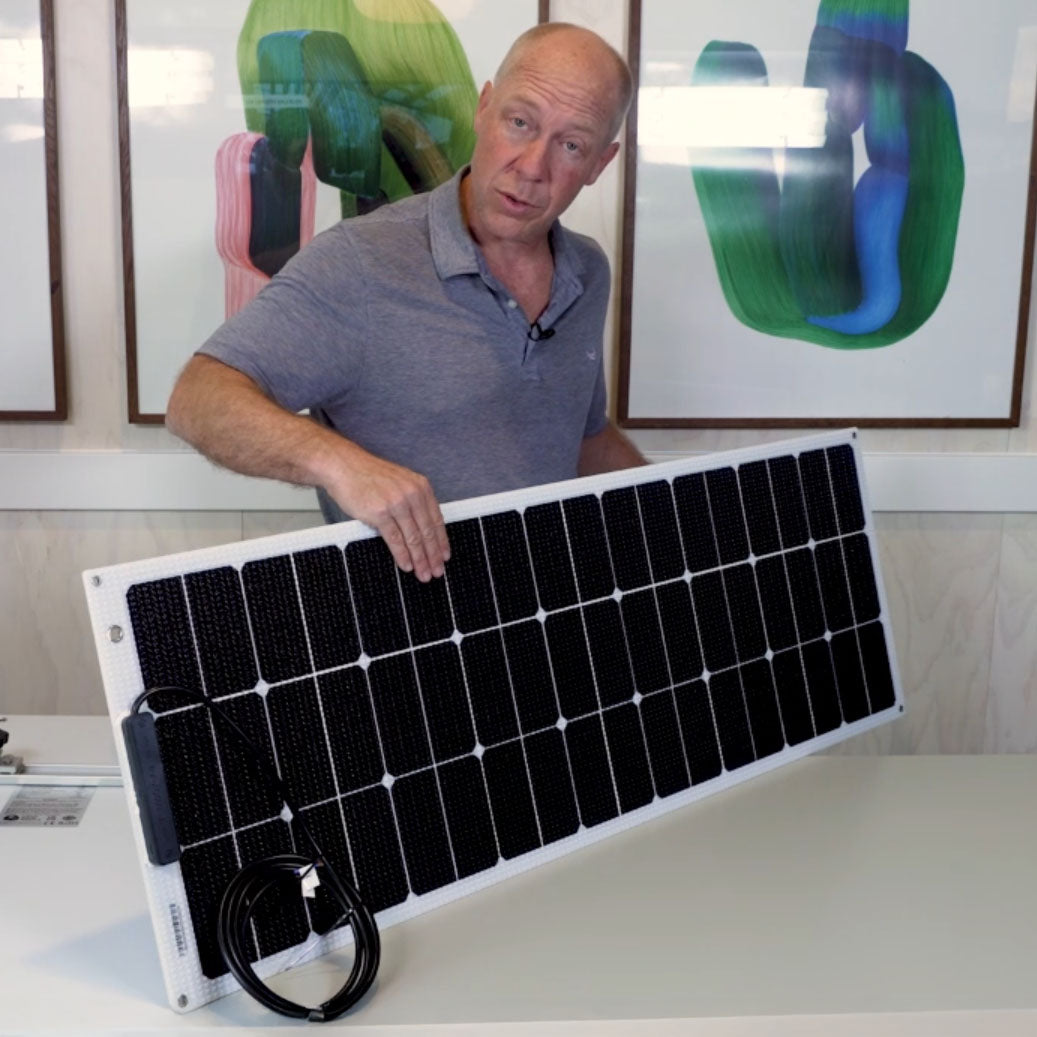 100W Rail Mounted Carbon Fiber Marine Solar Panel with Seadog Brackets