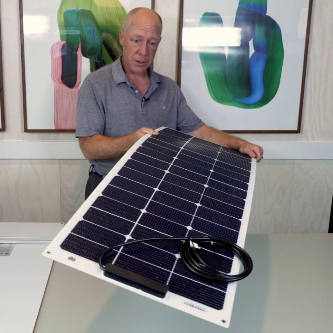 100W Rail Mounted Carbon Fiber Marine Solar Panel with Seadog Brackets