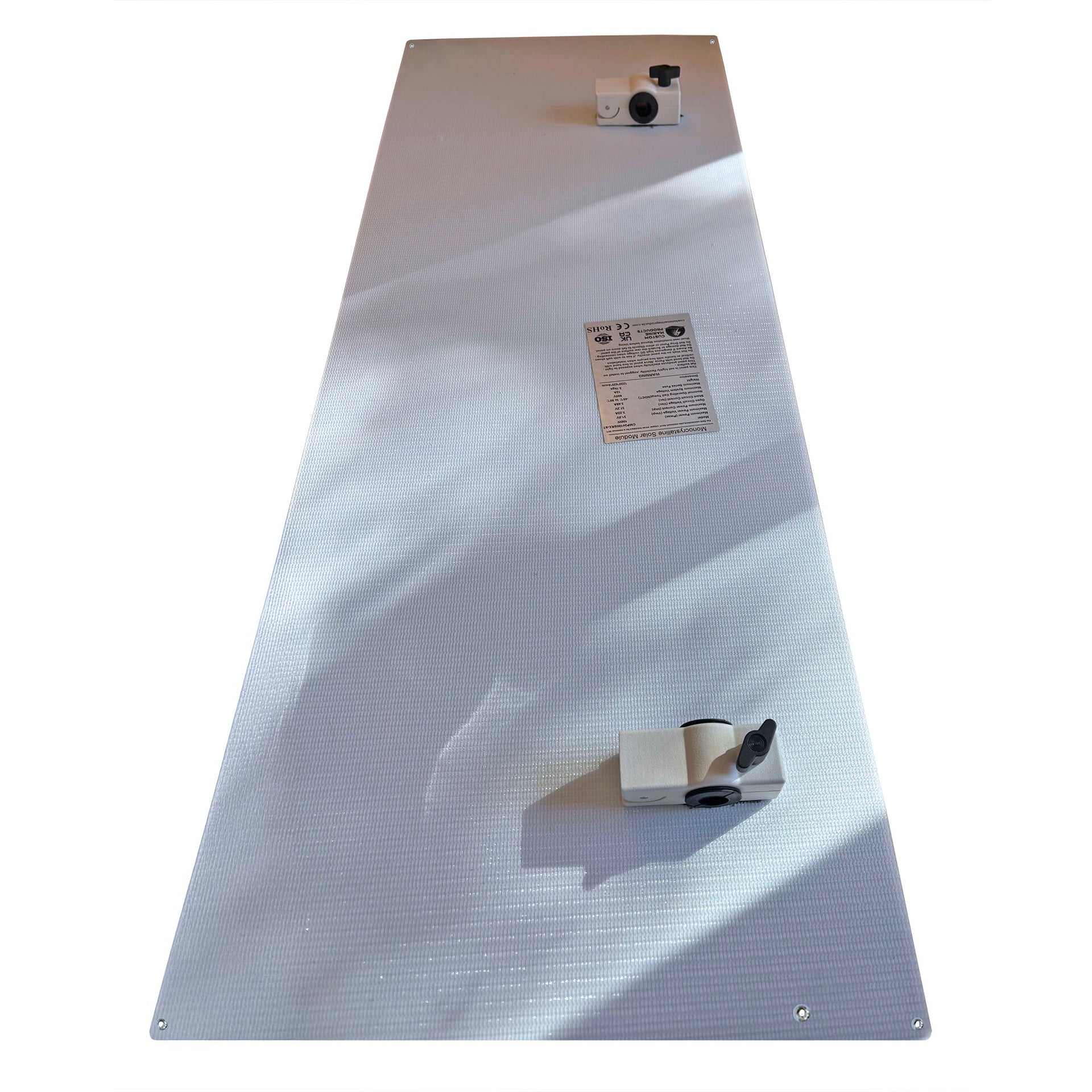 100W Rail Mounted Carbon Fiber Marine Solar Panel with Seadog Brackets