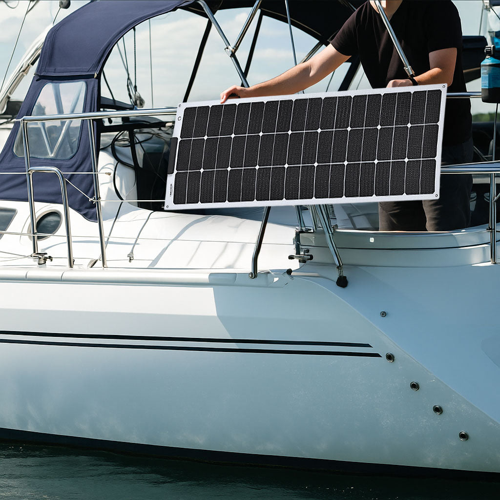 100W Rail Mounted Carbon Fiber Marine Solar Panel