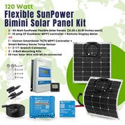 120 Watt Bimini Mount Flexible Solar Panel Kit