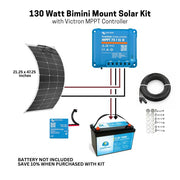 130 Watt Bimini Mount Flexible Solar Kit with Victron SmartSolar MPPT Controller