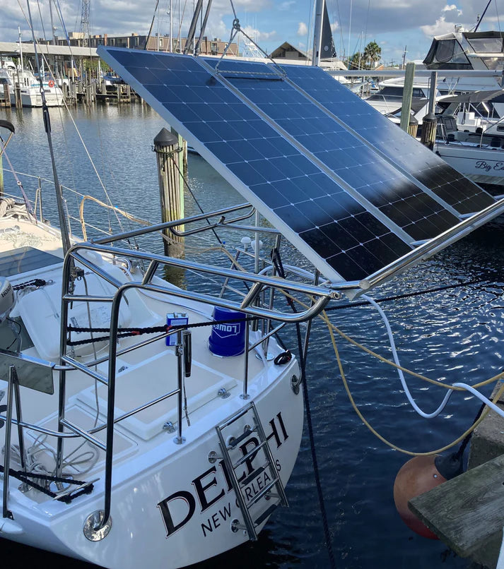145 Watt Marine Solar Panel Kit for Dinghy Davits