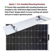 Rail Mounted Marine Solar Panel with Pre-Installed Aluminum Adjustable Brackets