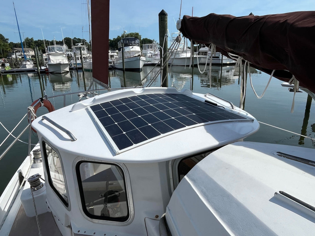 180W walkable solar panel installed on a customer boat