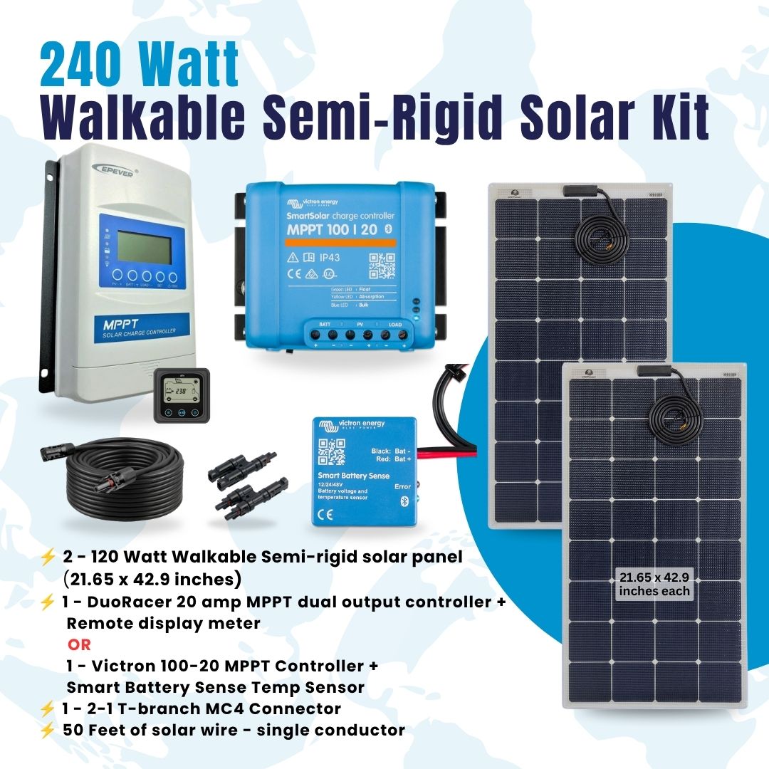 240W Walkable Semi-Rigid Solar Kit