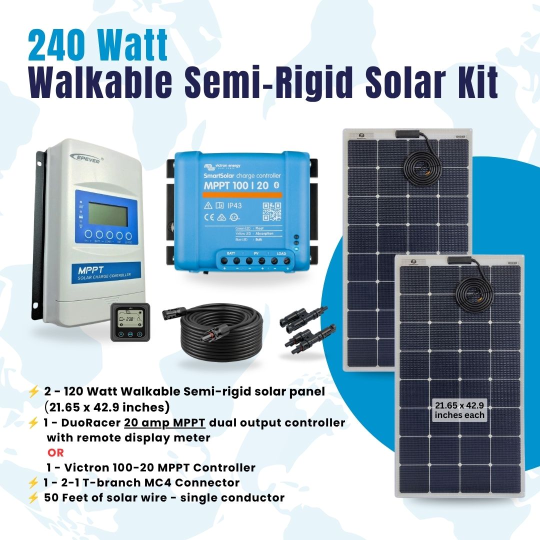 240W Walkable Semi-Rigid Solar Kit