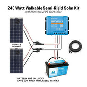 240W Walkable Semi-Rigid Solar Kit with Victron SmartSolar MPPT Controller