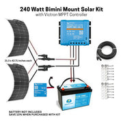 240 Watt Bimini Mount Flexible Solar Panel Kit with Victron SmartSolar MPPT Controller