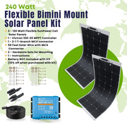 240 Watt Bimini Mount Flexible Solar Panel Kit