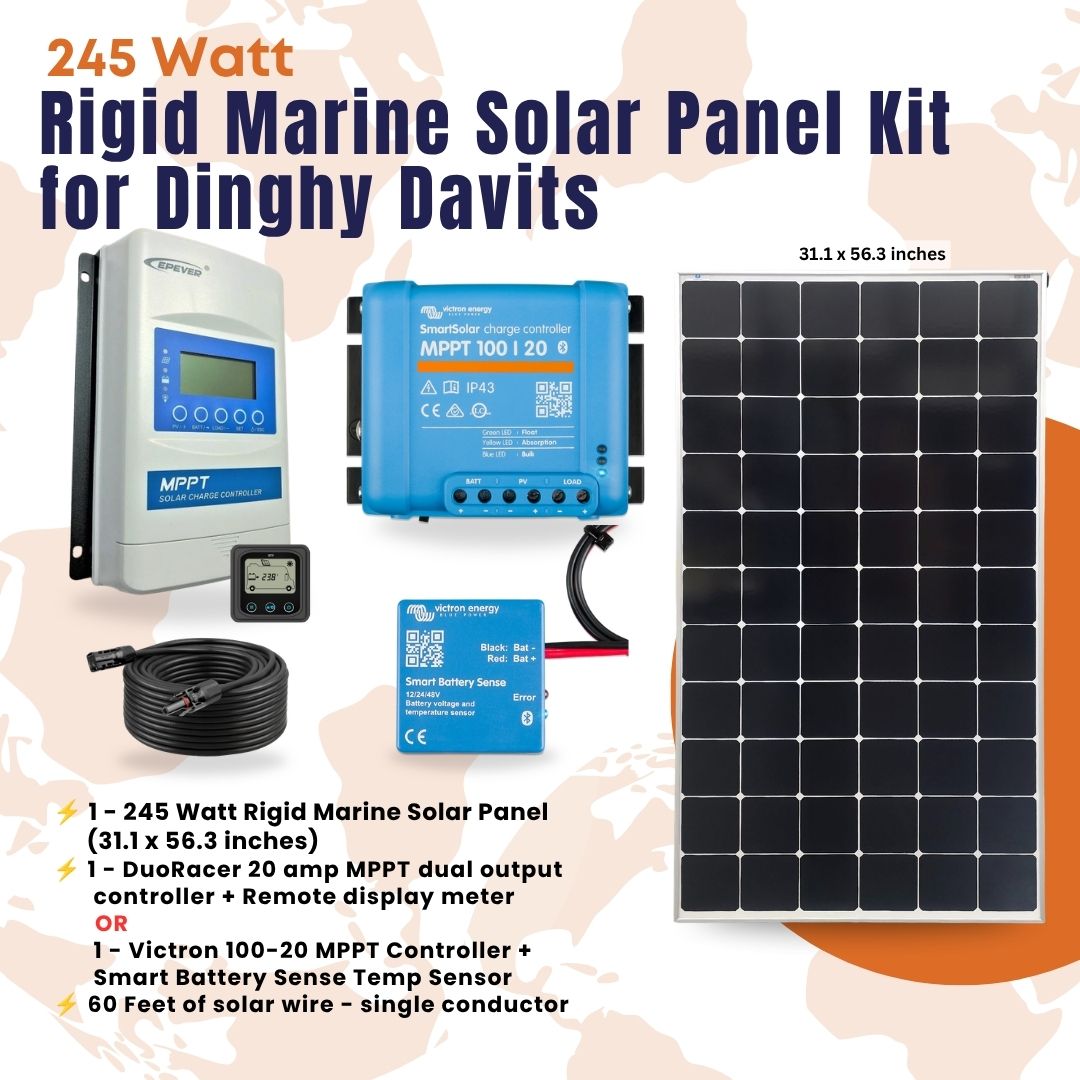 245 Watt Davit Mount Rigid Solar Panel Kit