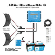 260 Watt Bimini Mount Flexible Solar Panel Kit with Victron SmartSolar MPPT Controller