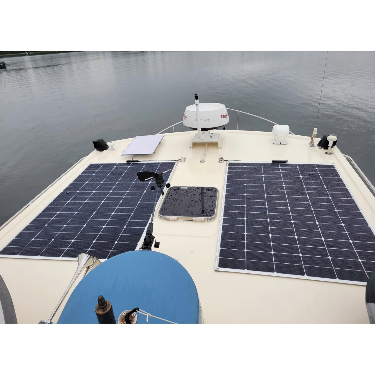 325 Watt Walkable Solar Panels on a Nordic Tug Boat