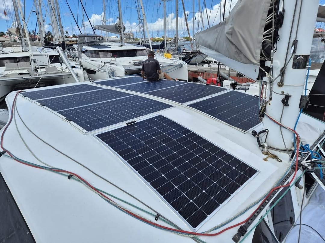 325 Watt Walkable Solar Panels on a Catamaran