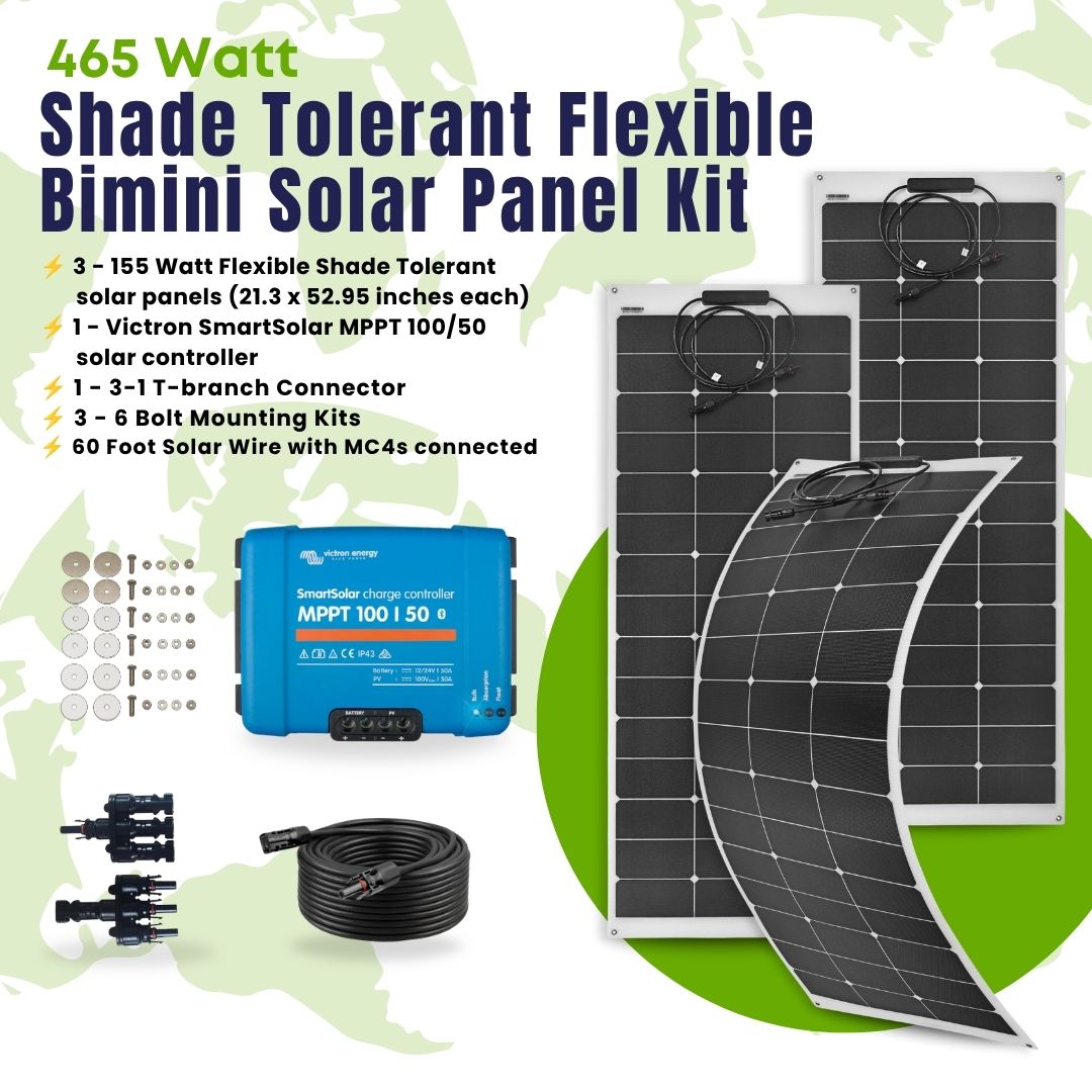 465 Watt Bimini Mount Flexible Solar Kit