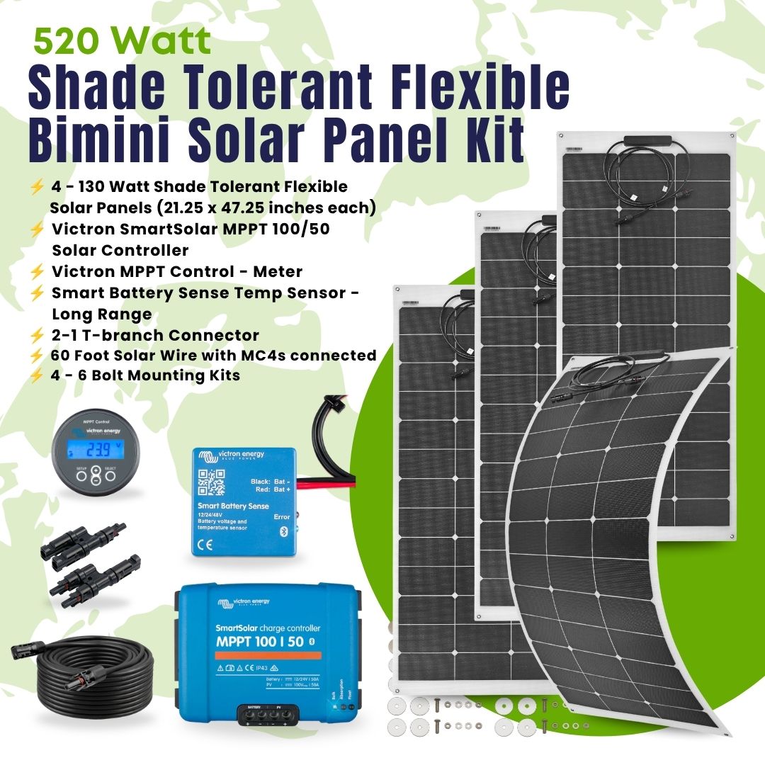 520 Watt Bimini Mount Flexible Solar Kit