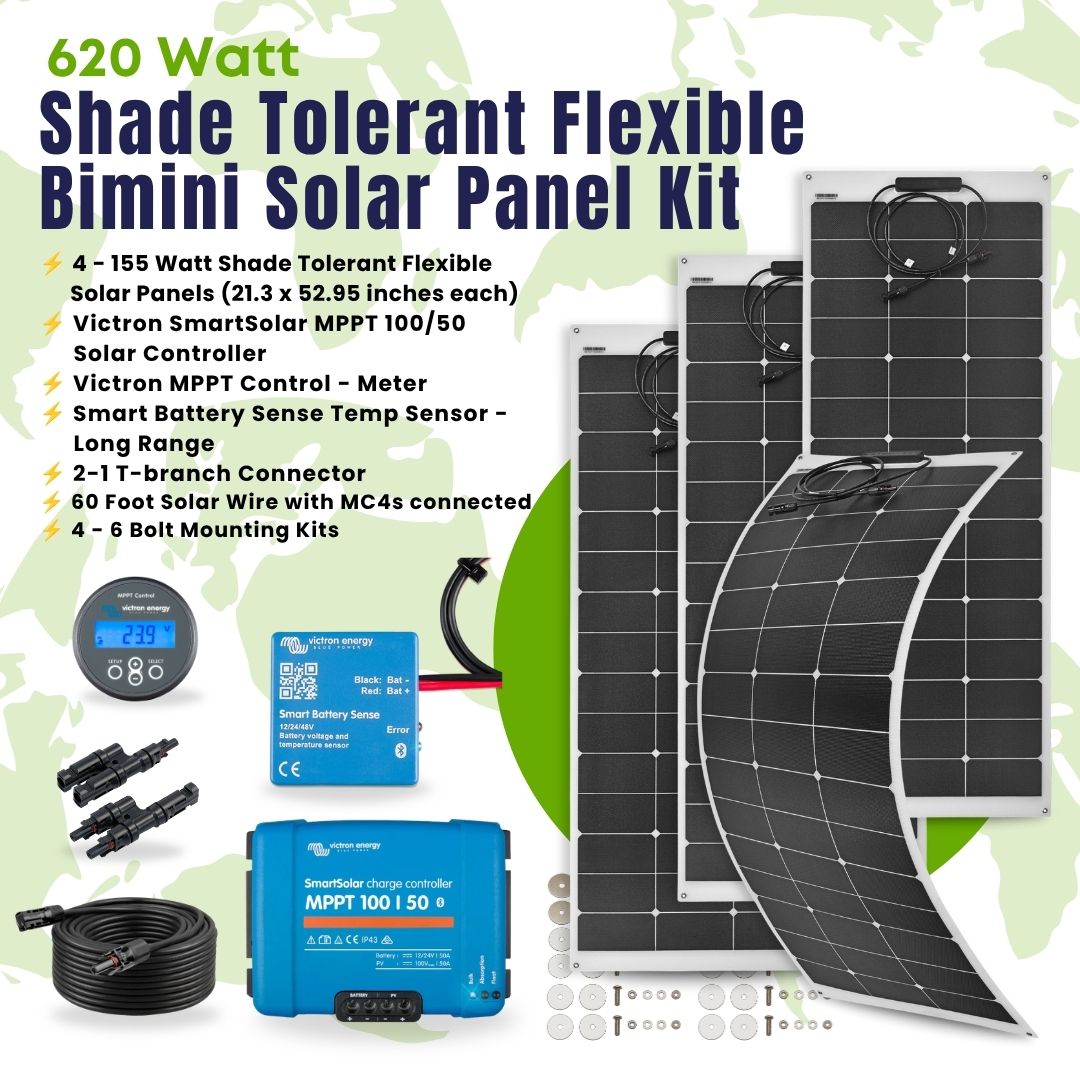 620 Watt Bimini Mount Flexible Solar Kit
