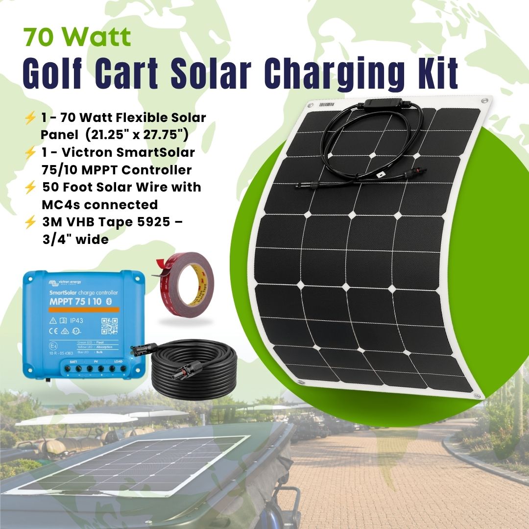 70 Watt Golf Cart Solar Charging Kit | Custom Marine Products