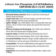 80 amp lithium iron phosphate battery CMPower