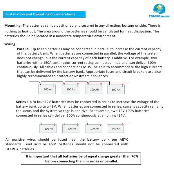 80 amp lithium iron phosphate battery CMPower