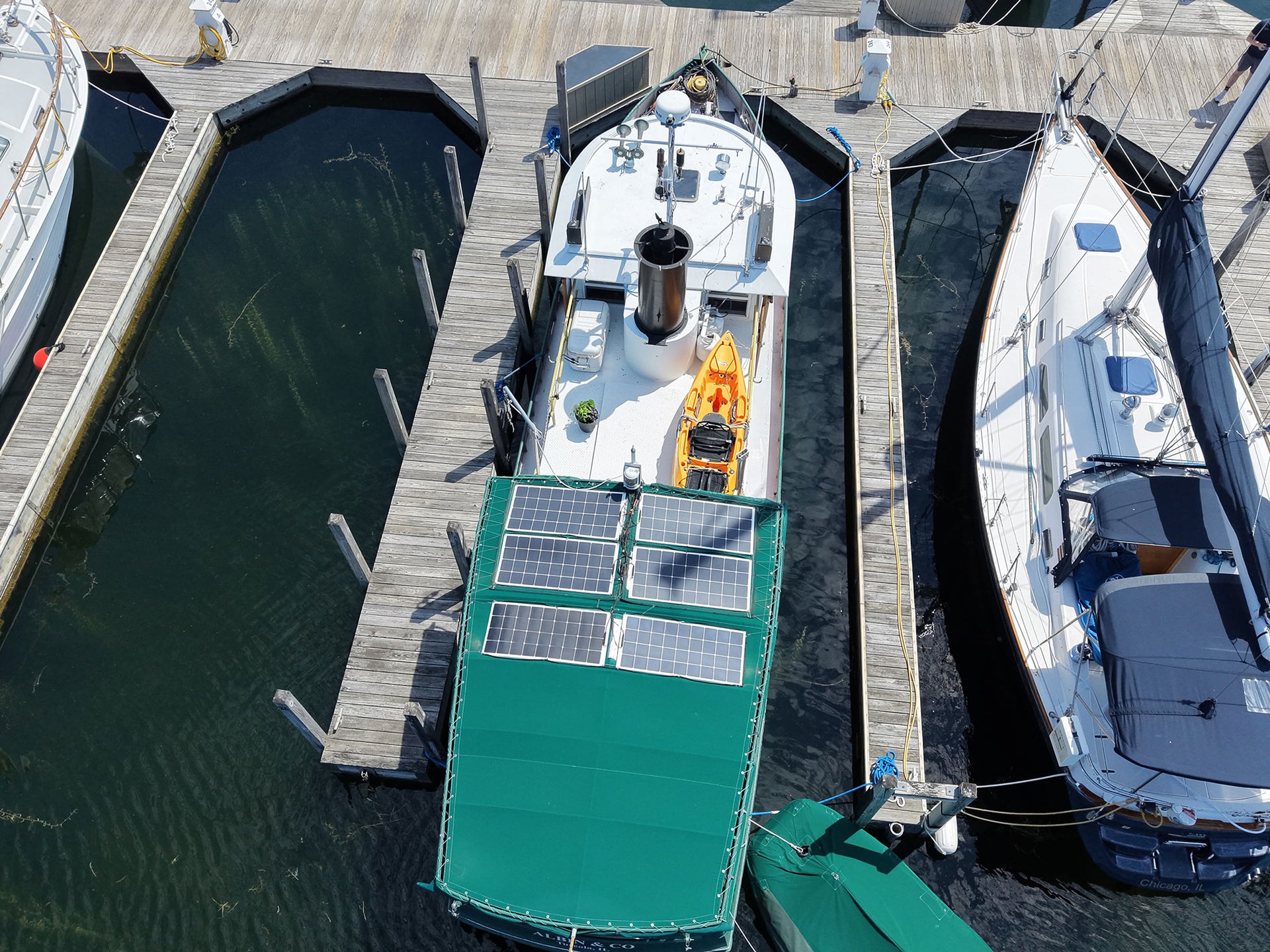 Albin & Co. tugboat with CMP flexible marine solar panels