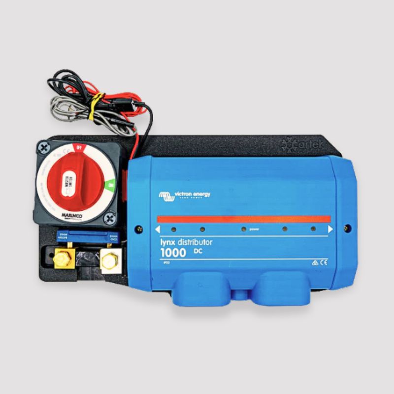 Artek Lynx Shim Plate Kit with Victron Lynx distributor, battery switch and shunt for DC power distribution