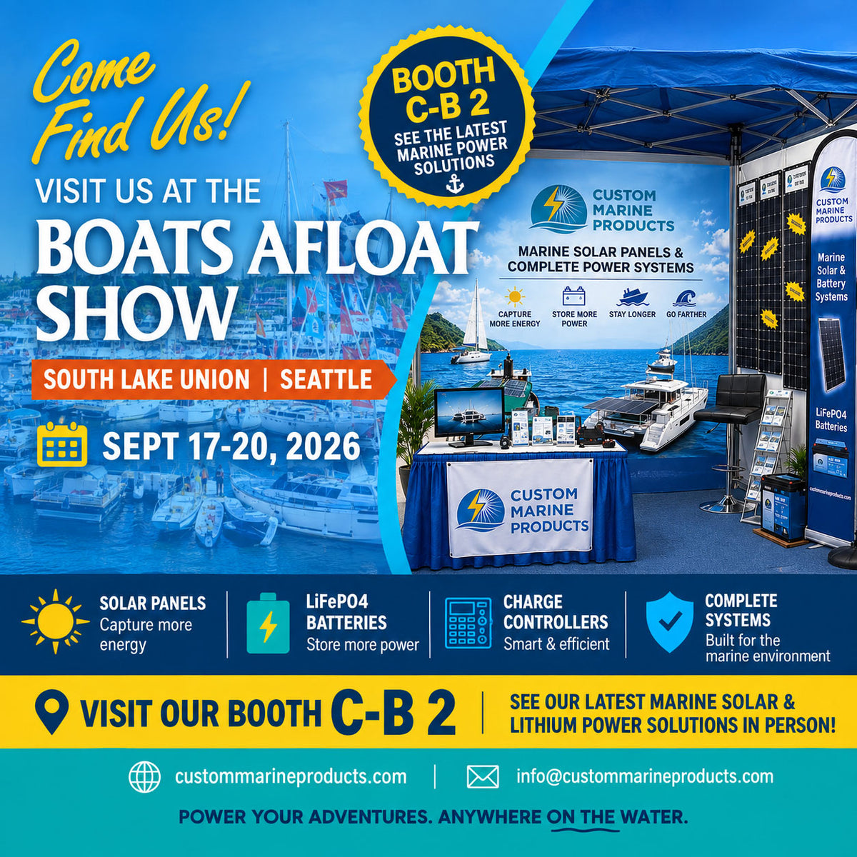 Visit Custom Marine Products at the 2026 Boats Afloat Show