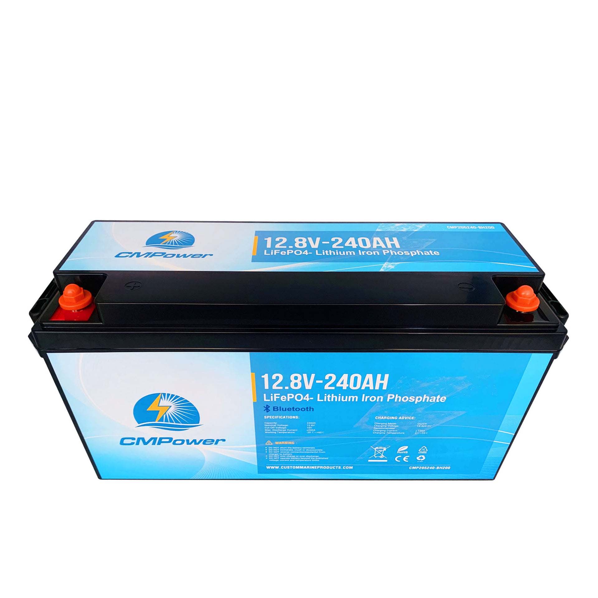 240 Ah 12 Volt 200 amp BMS - LiFePO4 High Power Density Battery