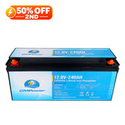 240 Ah 12 Volt 200 amp BMS - LiFePO4 High Power Density Battery