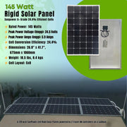 145 Watt Rigid Marine Solar Panel for Boats and Van