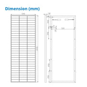 190 Watt Rigid Bifacial Back Contact Solar Panels 27.4% efficient cells - dimension