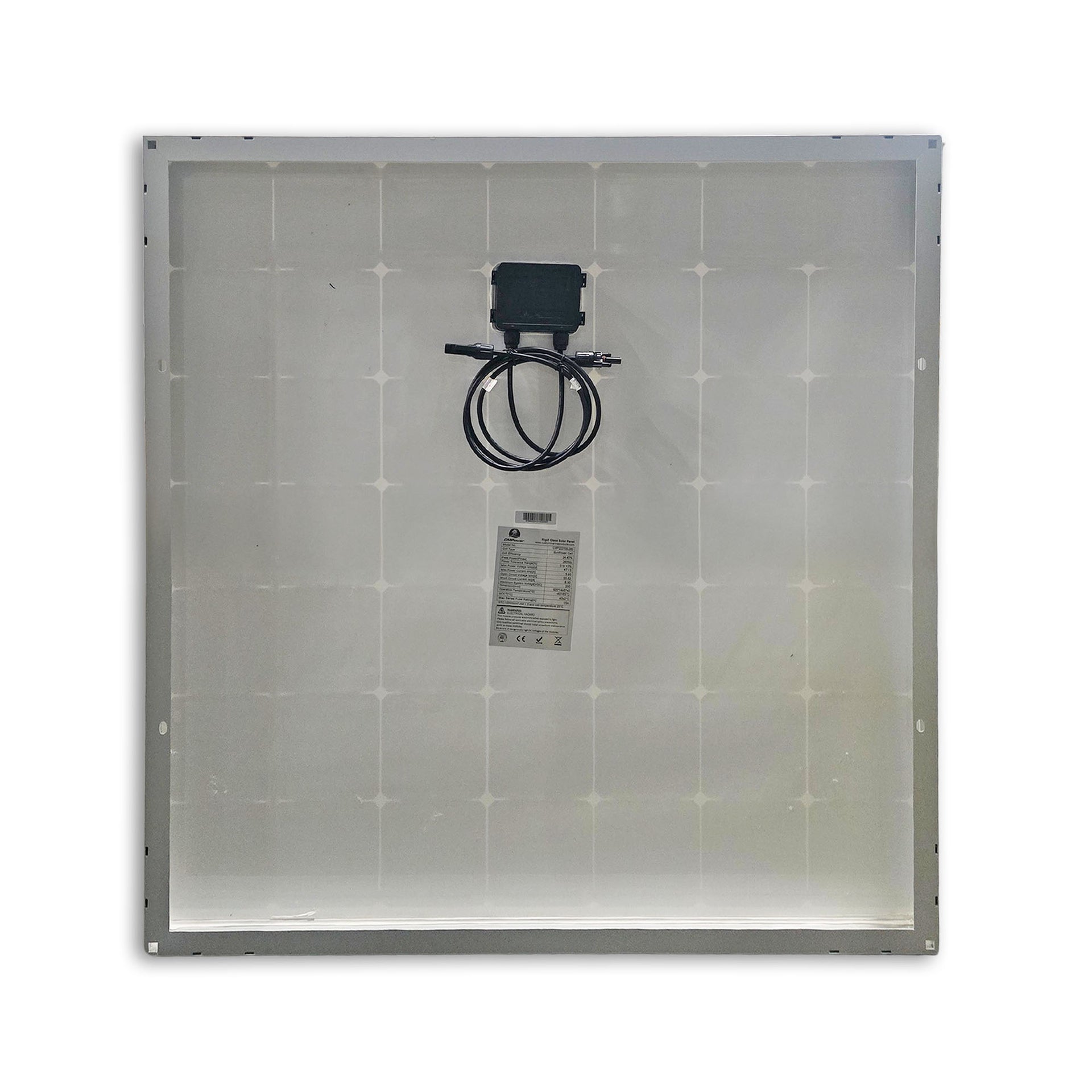 180 Watt Rigid Marine Solar Panel - Back View