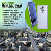 205W Rigid Marine Solar Panel