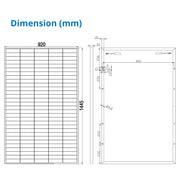 325 Watt Rigid Bifacial Back Contact Solar Panels 27.4% efficient cells - dimension