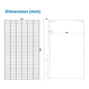 550 Watt Rigid Bifacial Back Contact Solar Panels 27.4% efficient cells - dimensions
