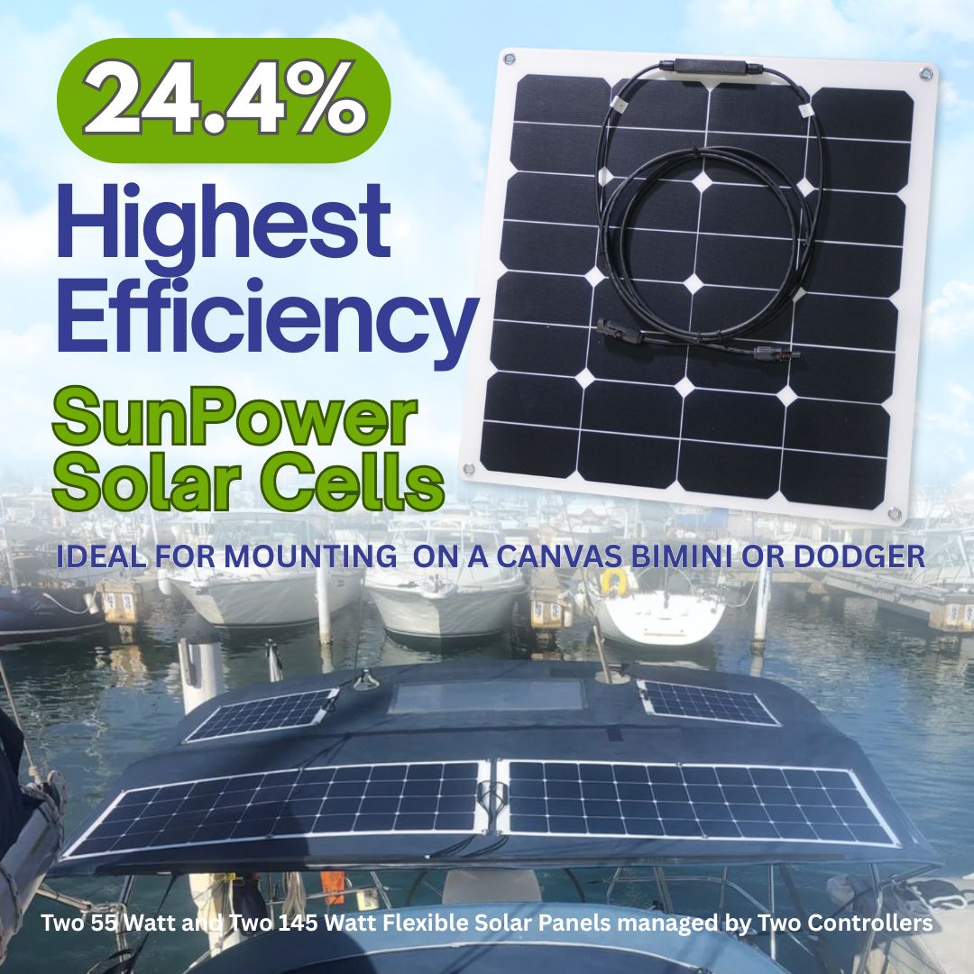 60 Watt Flexible Solar Panel - Sunpower A+ Grade 24% Efficient Cells