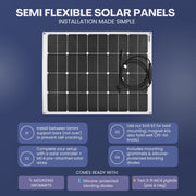 70 Watt Flexible Marine Solar Panel installation guide to bimini sailboat