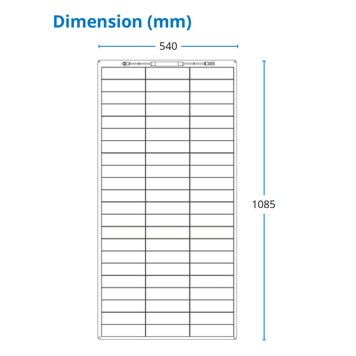 140 Watt Flexible Back Contact Solar Panels 27.4% efficient cells - dimension