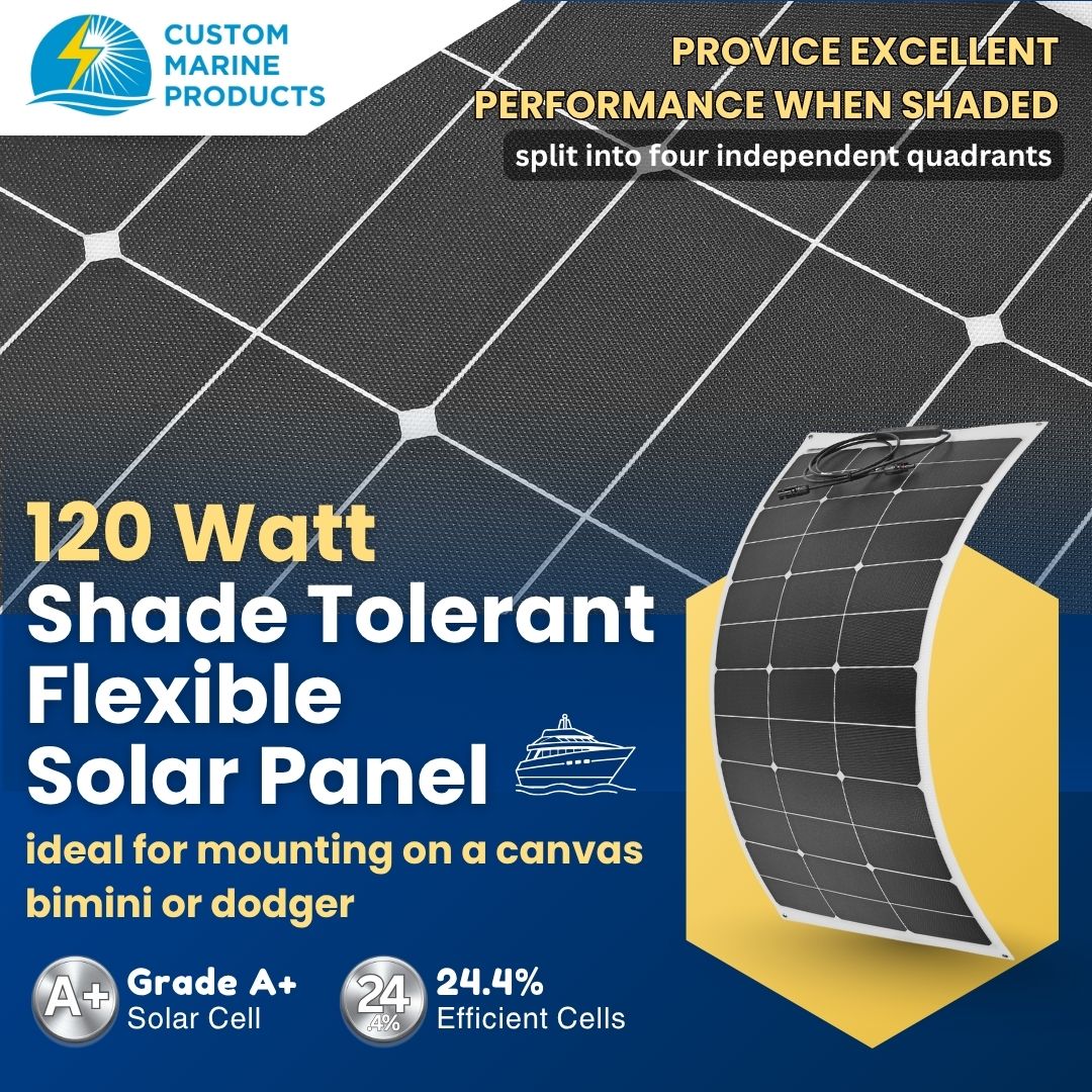 120 Watt Shade Tolerant Flexible Marine Solar Panel