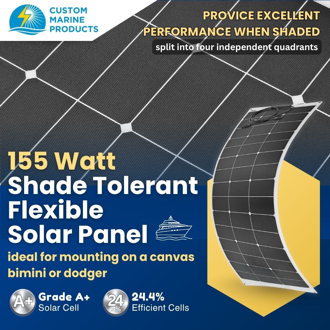155 Watt Shade Tolerant Flexible Marine Solar Panel