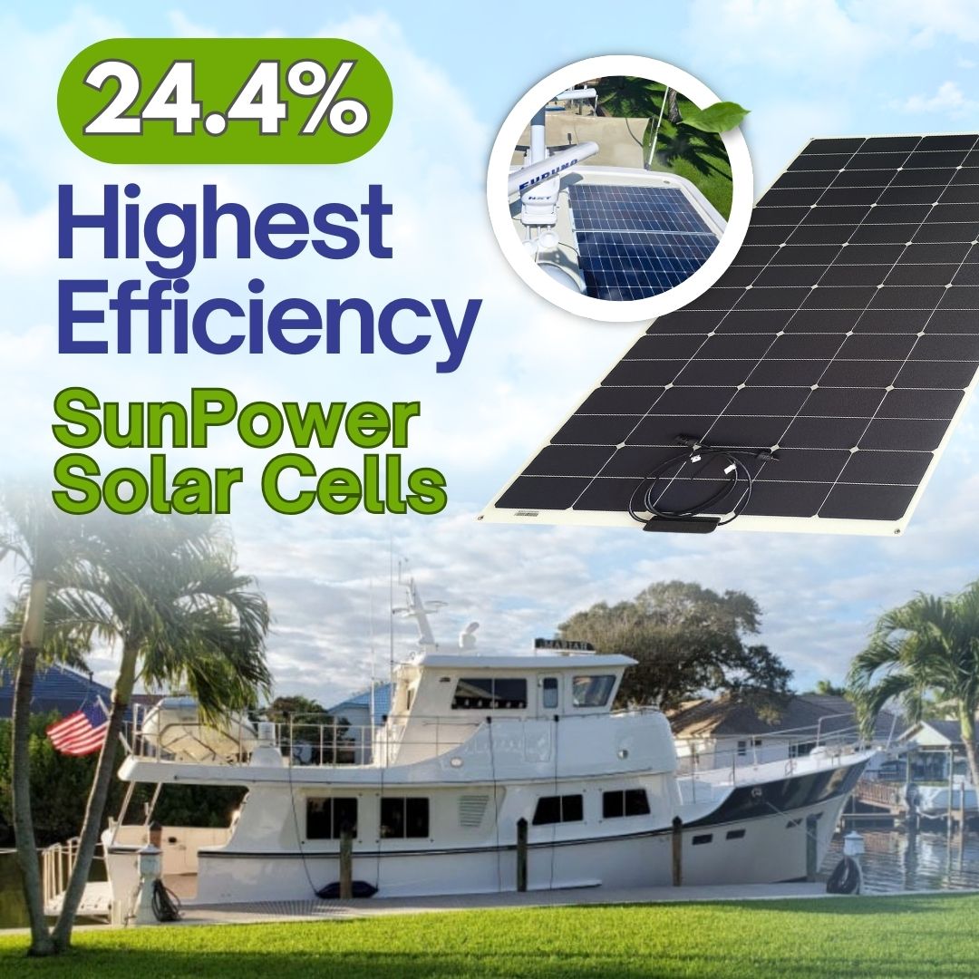 260 Watt Flexible Shade Tolerant Solar Panel - Sunpower A+ Grade 24.4% Efficient Cells