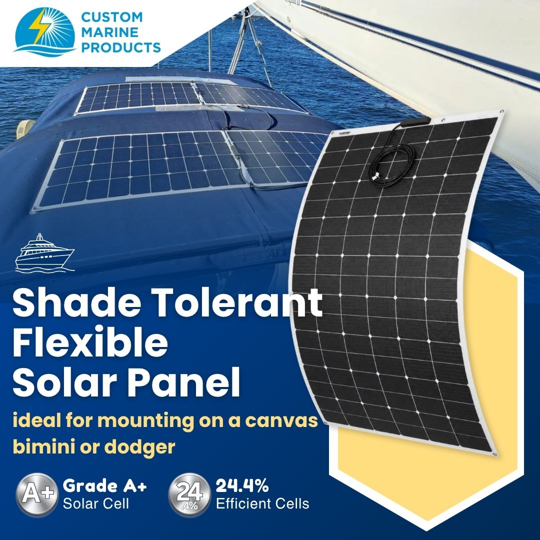 325 Watt Shade Tolerant Flexible Solar Panel with Polycarbonate & J-Mount Brackets - Sunpower A+ Grade 24.4% Efficient Cells