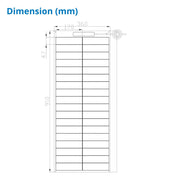 75 Watt Walkable Back Contact Solar Panels 27.4% efficient cells - dimension