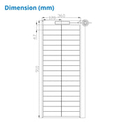 75 Watt Carbon Fiber Walkable Back Contact Solar Panels 27.4% efficient cells - dimension