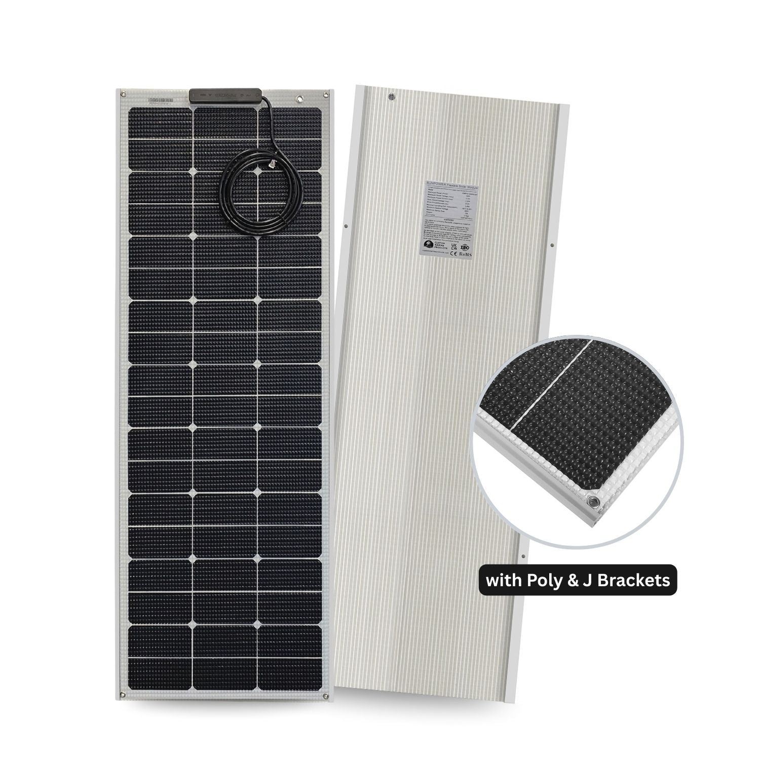 100 Watt Walkable Semi Rigid Solar Panel - Carbon Fiber | Custom