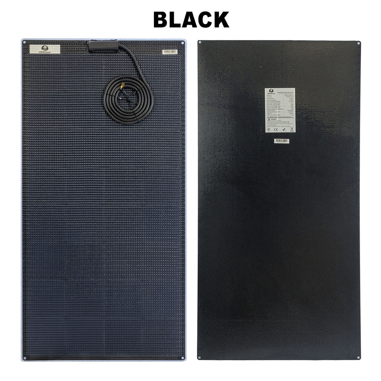 115 Watt Walkable Semi Rigid Solar Panels - black background