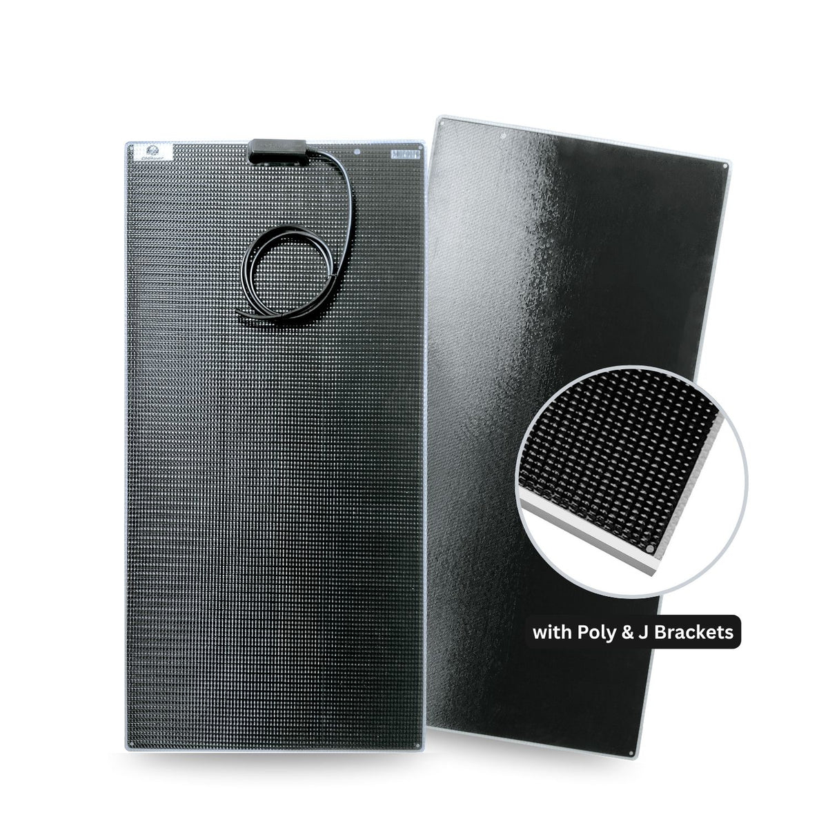 135 Watt Walkable Back Contact Solar Panels 27.4% efficient cells with twinwall polycarbonate backing and J mounting brackets